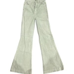 Light Green Flared Corduroy Pants